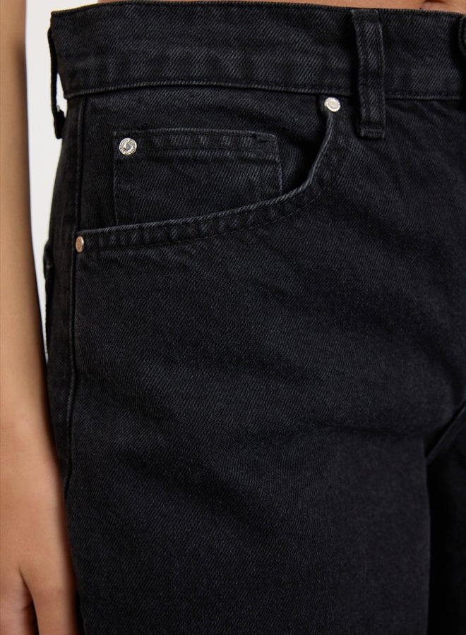 trendyol Black More Sustainable Stitch Detail Low Waist Skater Baggy Jeans  - Image 5
