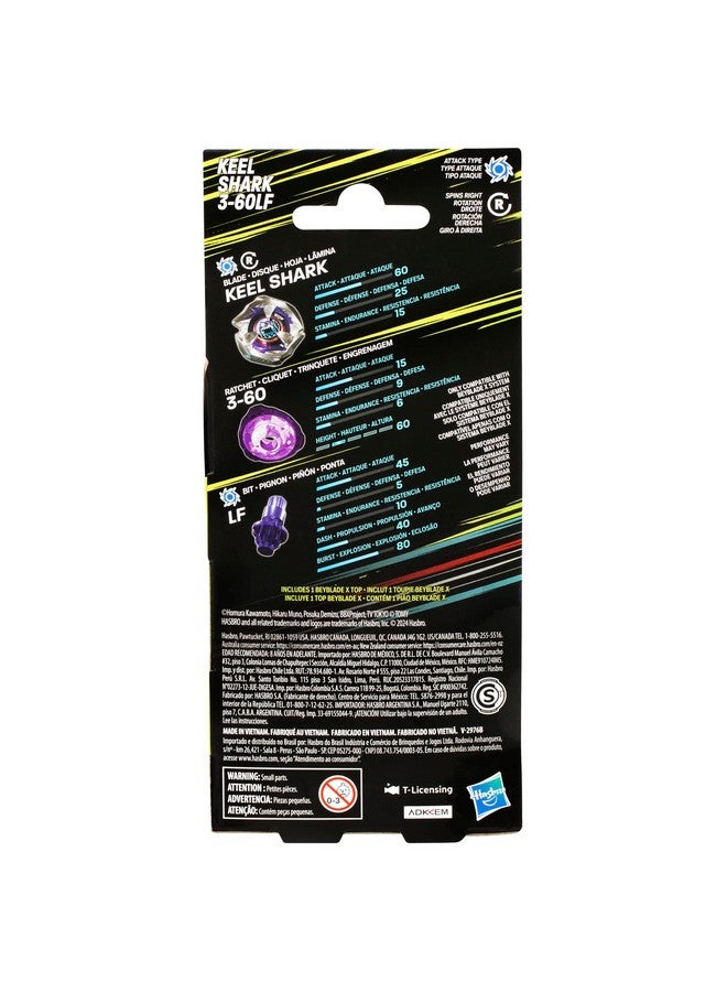 BeyBlade باي بليد إكس كيل شارك 3-60LF مجموعة حزمة مع طوب دوار من نوع الهجوم؛ ألعاب طوب القتال للأولاد والبنات من عمر 8 سنوات - Image 4