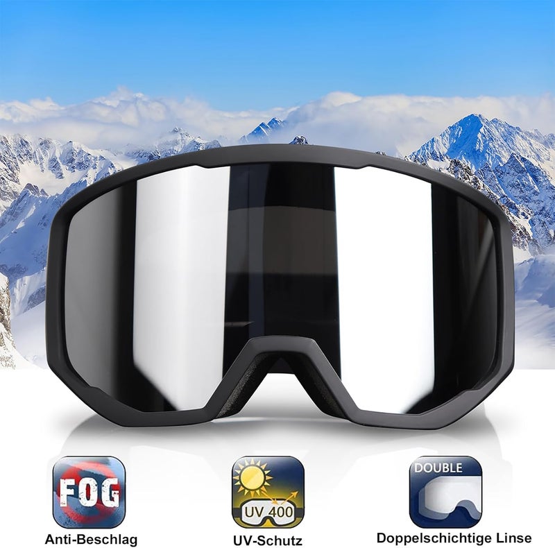 EXP VISION Ski/Snowboard Goggles for Men Women, OTG Snow Goggles Anti Fog UV Protection - Image 2