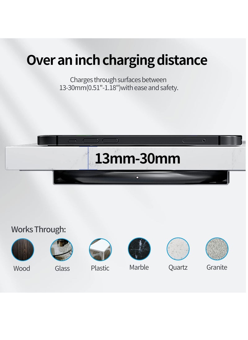 SYOSI - Invisible Wireless Charger Hidden Long Distance Wireless Phone Charger Under Desk 10W Charging Pad for iPhone 14 13 Series and Galaxy S20 S10 Series - Image 1