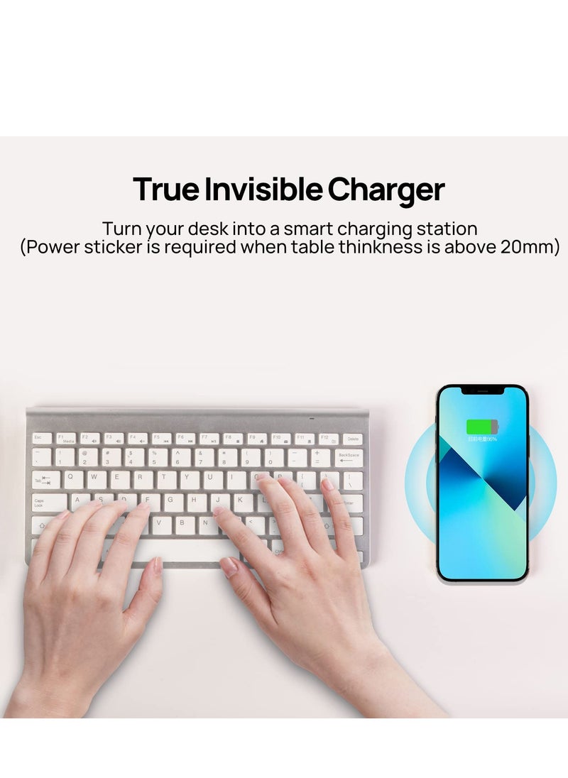 SYOSI - Invisible Wireless Charger Hidden Long Distance Wireless Phone Charger Under Desk 10W Charging Pad for iPhone 14 13 Series and Galaxy S20 S10 Series - Image 1