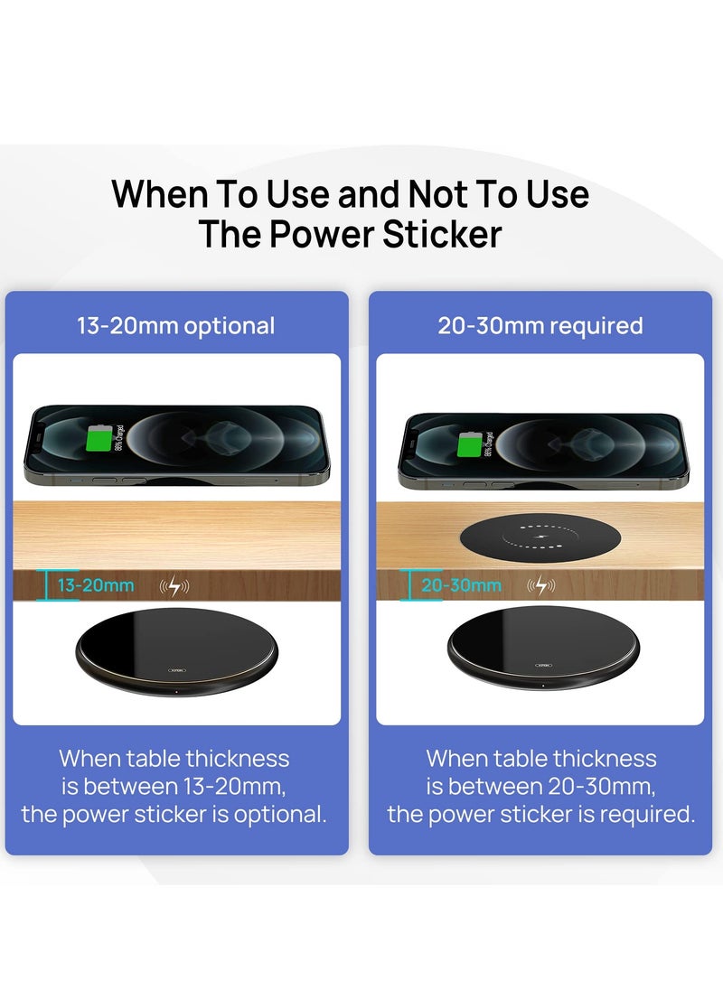 SYOSI - Invisible Wireless Charger Hidden Long Distance Wireless Phone Charger Under Desk 10W Charging Pad for iPhone 14 13 Series and Galaxy S20 S10 Series - Image 1