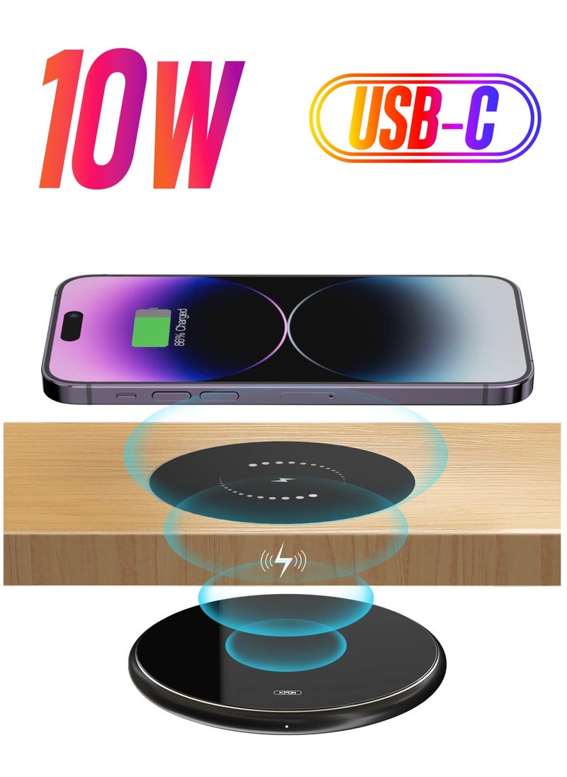 SYOSI - Invisible Wireless Charger Hidden Long Distance Wireless Phone Charger Under Desk 10W Charging Pad for iPhone 14 13 Series and Galaxy S20 S10 Series - Image 1