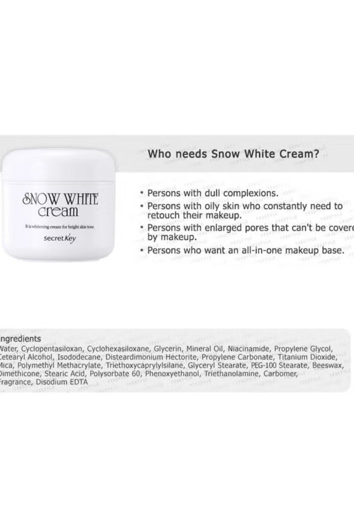 Secret Key Snow White Cream 50grams - Image 5