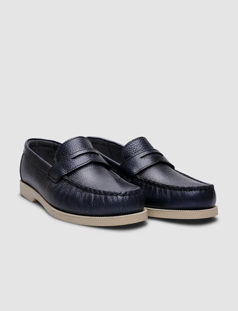 كاباني Leather Navy Blue Women's Casual Shoes