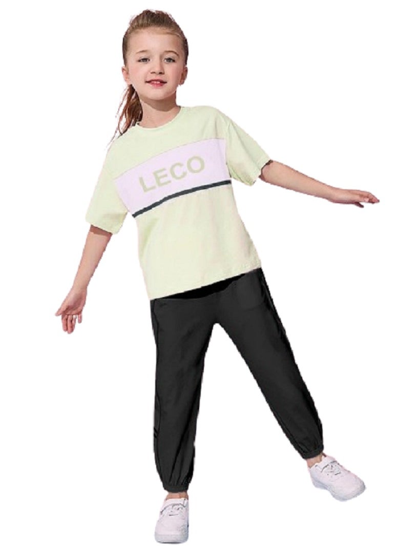 lecoo - Girls  summer cotton pajamas - suitable for going out, clubbing and home - sizes from 4 to 10 years - Image 1