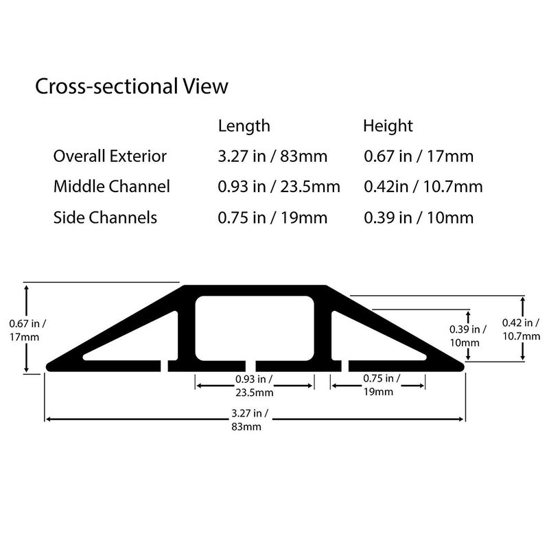 AGPTEK Heavy Duty Floor Cable Cover Cable Protector, 6.5 Ft Floor Cord Protector 3 Channels Floor Cord Cover (Mid Channel 0.93") Contains Cords, Cables and Wires, Good for Office, Home, or Outdoor - Image 3