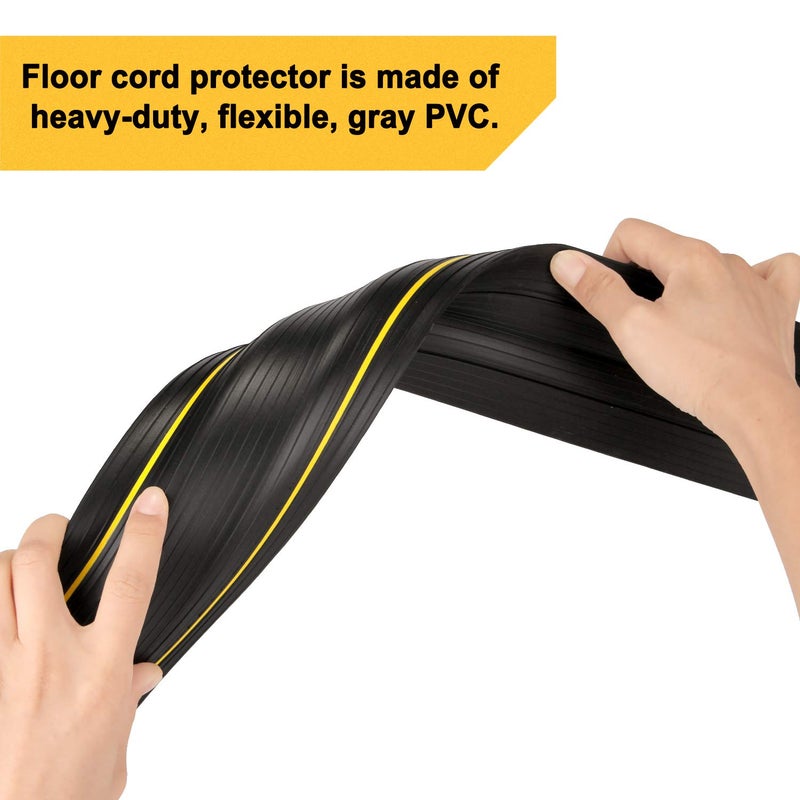AGPTEK Heavy Duty Floor Cable Cover Cable Protector, 6.5 Ft Floor Cord Protector 3 Channels Floor Cord Cover (Mid Channel 0.93") Contains Cords, Cables and Wires, Good for Office, Home, or Outdoor - Image 5