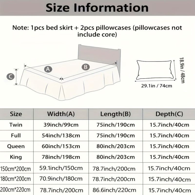 3pcs Burgundy Premium Luxury Lace Bed Skirt Set With Quilted Pillowcases Skin Friendly Breathable Soft Comfortable Thickened Warm Nonslip Bedding Mattress Protector Autumn Winter 35 43 By 78 74 Inch - Image 3
