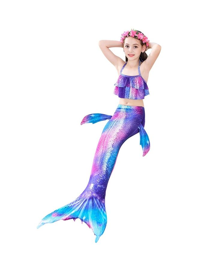 NIBEMINENT 4-Piece Mermaid Swimming Costume Set 140cm - Image 2