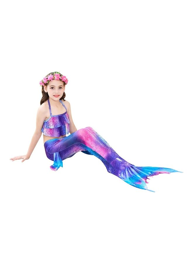 NIBEMINENT 4-Piece Mermaid Swimming Costume Set 140cm - Image 4