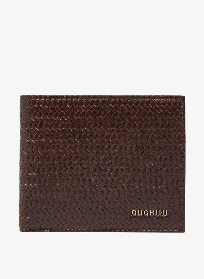 Duchini Men Chevron Textured Bi-Fold Wallet