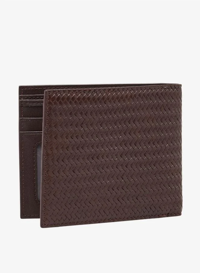 Duchini Men Chevron Textured Bi-Fold Wallet