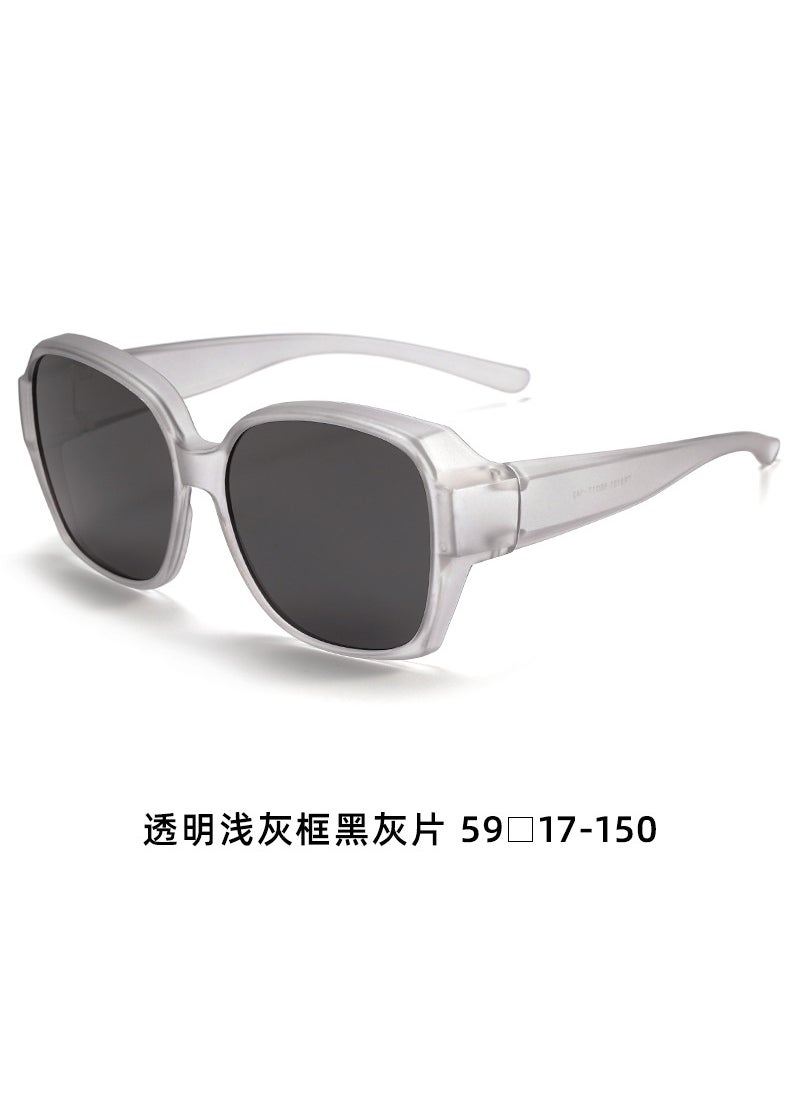 Generic - Chic TR90 Fashion Sunglasses Unisex PolarizedTransparent light gray + set box Transparent light gray + set box - Image 1
