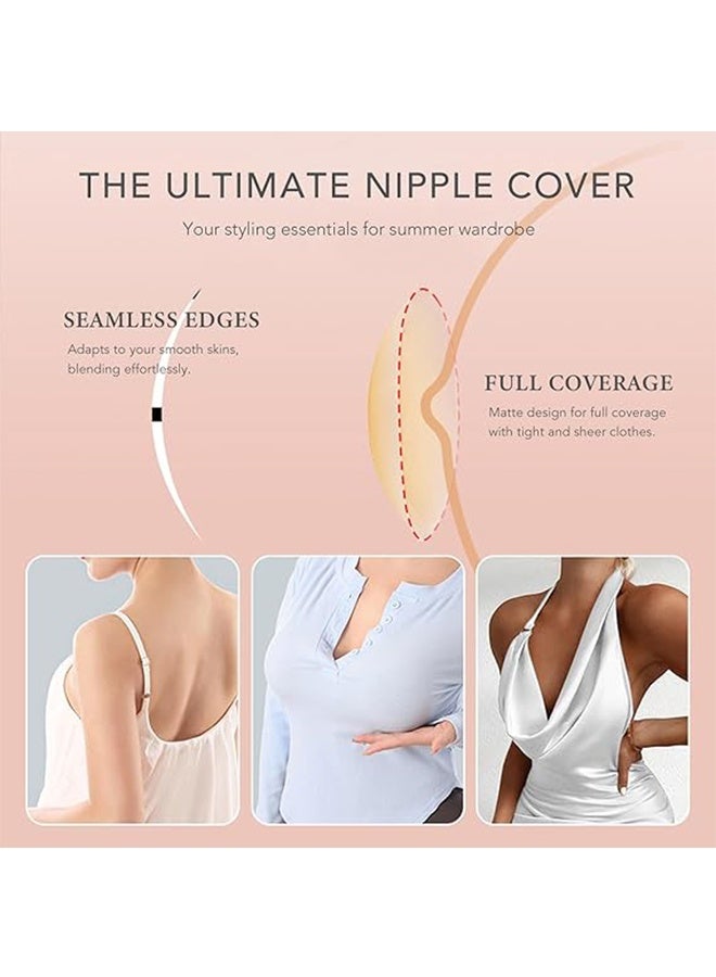 واي جيه زوجان من أغطية الحلمات، أغطية حلمات سيليكون لاصقة، أغطية حلمات قابلة لإعادة الاستخدام للنساء - Image 3