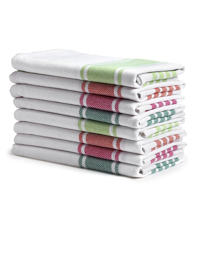 Arrabi Multi Stripes Handwoven Cotton Hand Towel (Set of 8) | ARHT-1014-15-16-17-x8 - Image 4