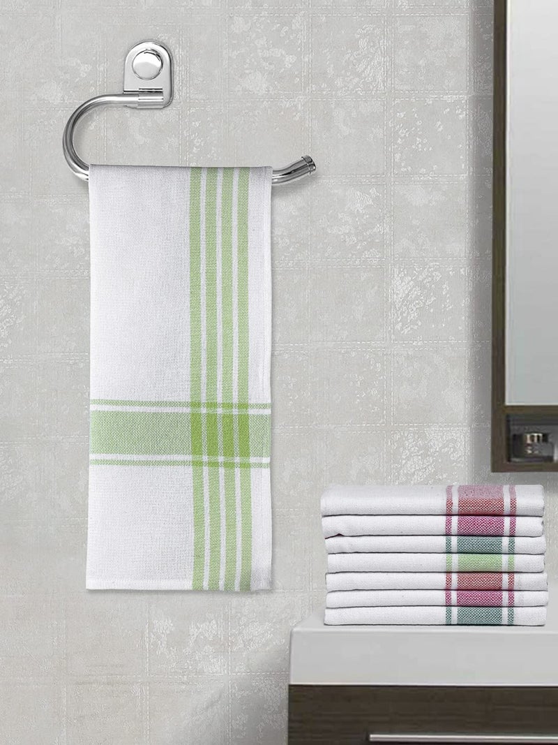 Arrabi Multi Stripes Handwoven Cotton Hand Towel (Set of 8) | ARHT-1014-15-16-17-x8 - Image 1
