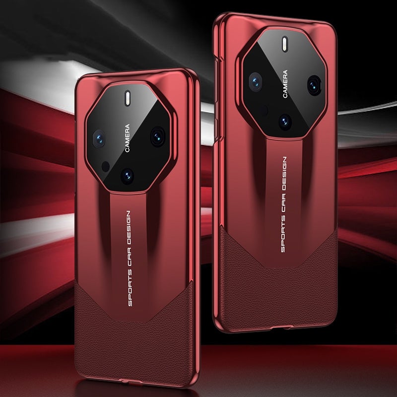 BURAQ Case Cover For Huawei Mate 60 RS Ultimate GKK Leather Supercar Shockproof Phone Case(Red) - Image 1