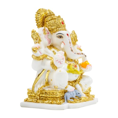 Avighna Ganesh Idol for Home Ganesh Chaturthi Ganpati Murti Ganesha Idol with Golden Accents for Home Decor, Office Desk, Door Entrance, Home Puja, Living Room, House Warming Gift, Big Size - Image 2