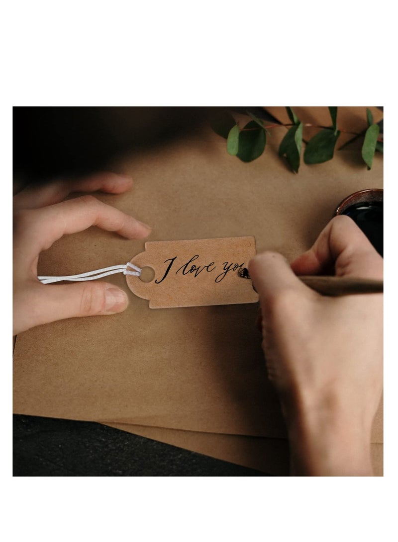 Captaintech 200 Pcs Mini Kraft Price Tags, Small Tags with Elastic String, Costume Jewelry Tag Labels, Gift (Brown, 1.02 x 0.47 inches) - Image 4
