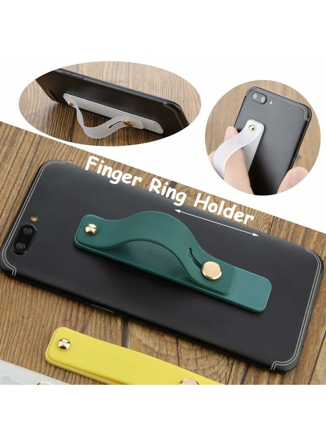 Weewooday 6 Pieces Phone Grip Holder Cell Phone Grip Strap Telescopic Finger Strap Stand Universal Finger Kickstand for Most Smartphones(Chic Colors) - Image 4