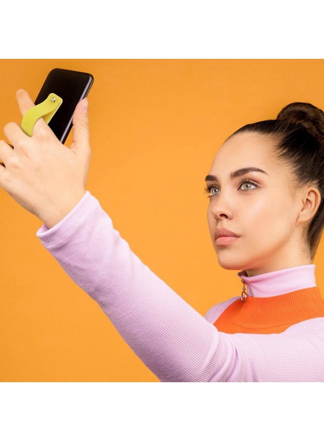 Weewooday 6 Pieces Phone Grip Holder Cell Phone Grip Strap Telescopic Finger Strap Stand Universal Finger Kickstand for Most Smartphones(Chic Colors) - Image 3