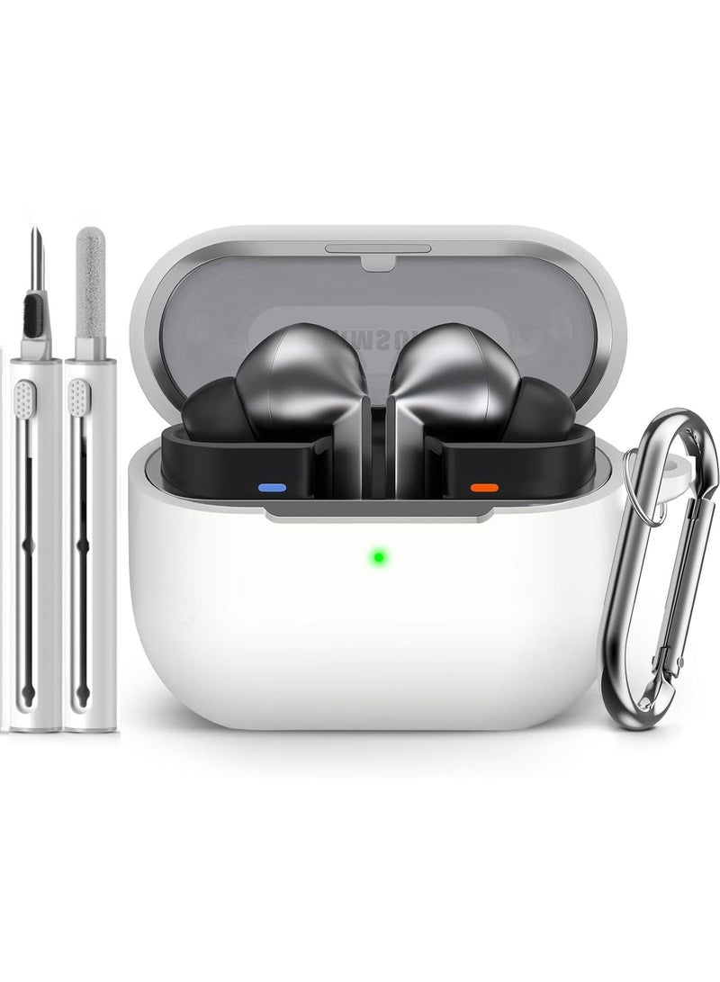 Samsung Galaxy Buds 3 / Buds 3 Pro Protective Case Cover with Cleaner Kit – Soft Silicone with Carabiner - Image 1