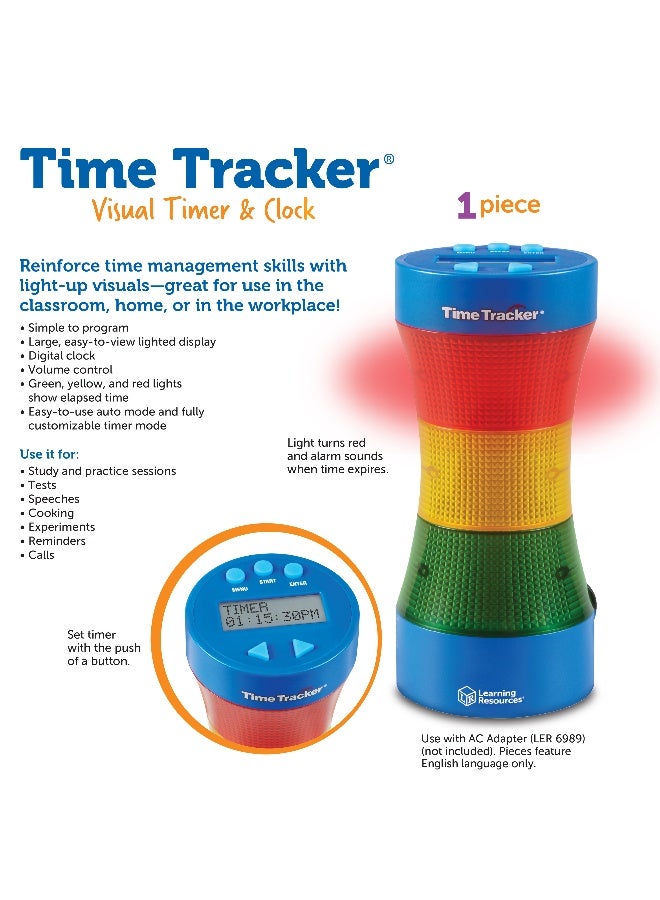 ليرننج ريسورسز مؤقت الفصل الدراسي من Learning Resources Time Tracker 2.0، مؤقت مرئي وسمعي للأطفال مع شاشة ملونة (للأعمار من 4 سنوات فما فوق) - Image 4
