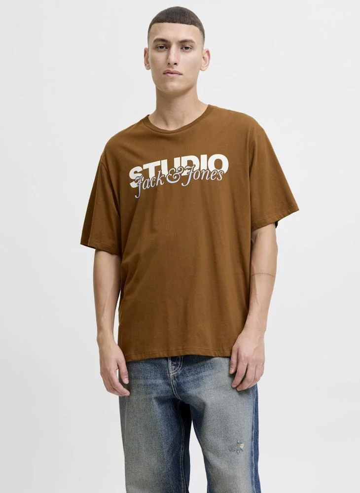 JACK & JONES Text Print Regular Fit T-Shirt