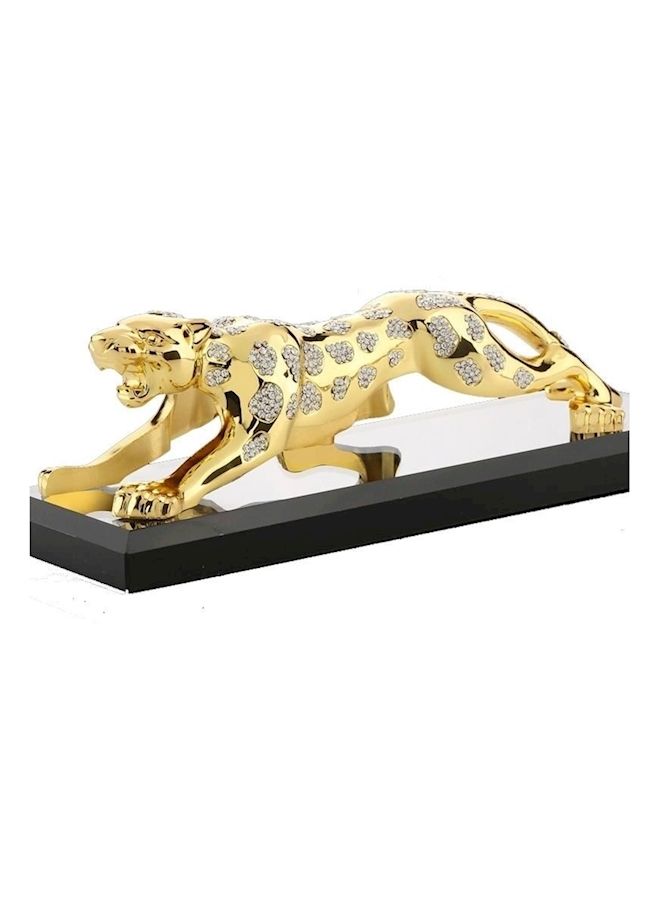 NIBEMINENT Leopard Metal Car Decoration With Czech Crystals Gold - Image 1
