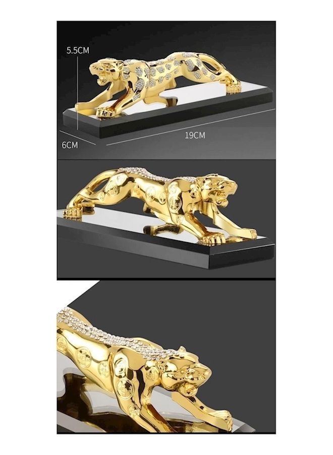 NIBEMINENT Leopard Metal Car Decoration With Czech Crystals Gold - Image 4
