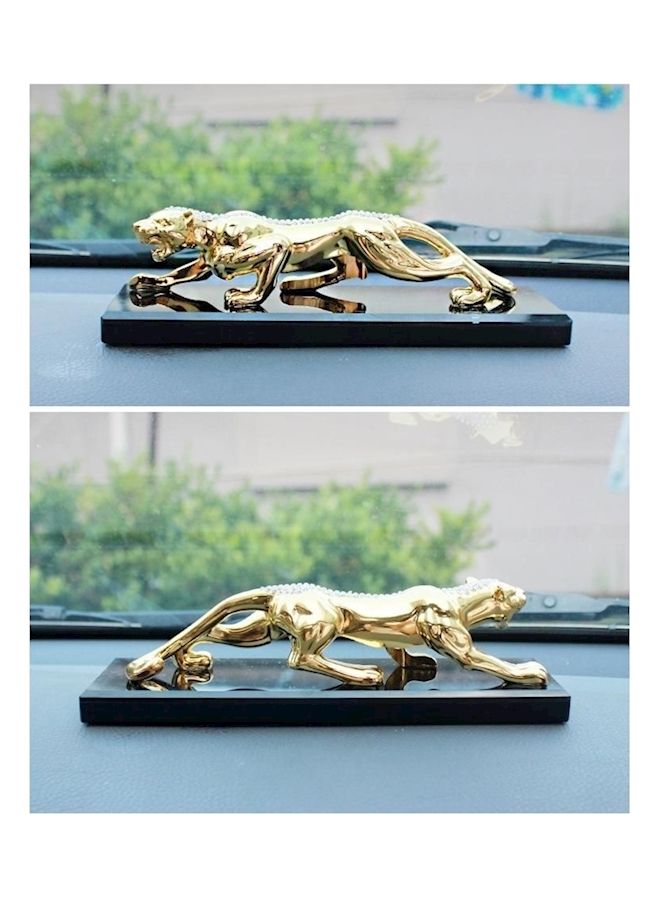 NIBEMINENT Leopard Metal Car Decoration With Czech Crystals Gold - Image 5