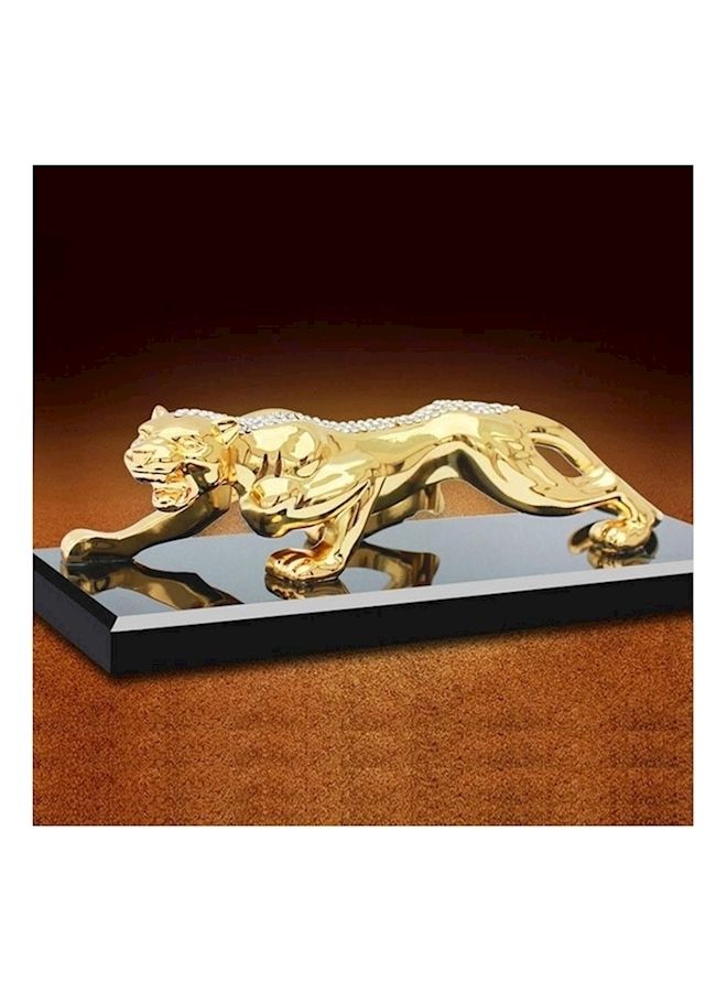 NIBEMINENT Leopard Metal Car Decoration With Czech Crystals Gold - Image 2