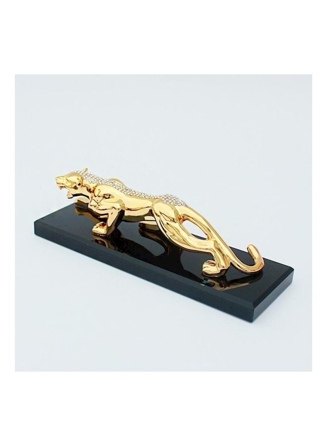 NIBEMINENT Leopard Metal Car Decoration With Czech Crystals Gold - Image 3