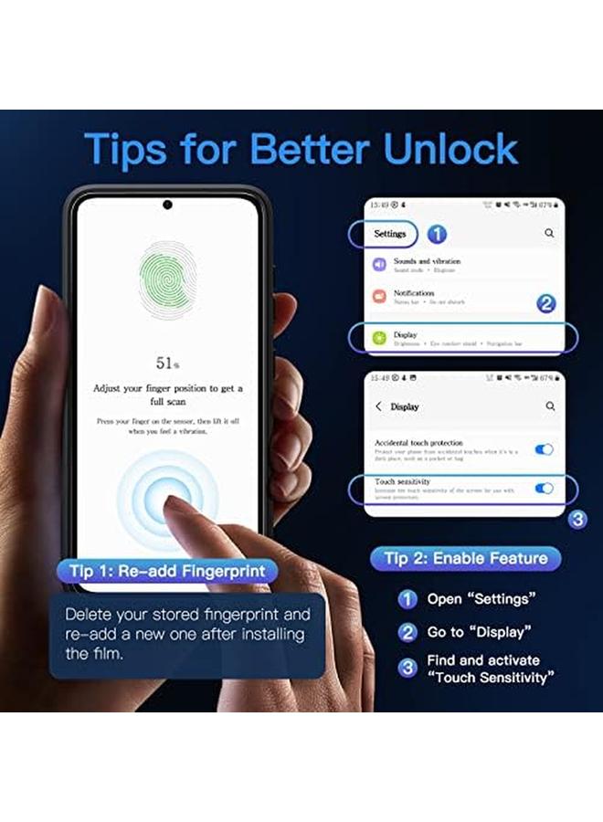 جي تيك جراب غير لامع لهاتف Samsung Galaxy S23 Plus S23 Plus مقاس 6.6 بوصة مع 2 واقي شاشة و2 واقي لعدسة الكاميرا، غطاء خلفي شفاف واقٍ للهاتف من الزجاج المقوى باللون الأسود - Image 4