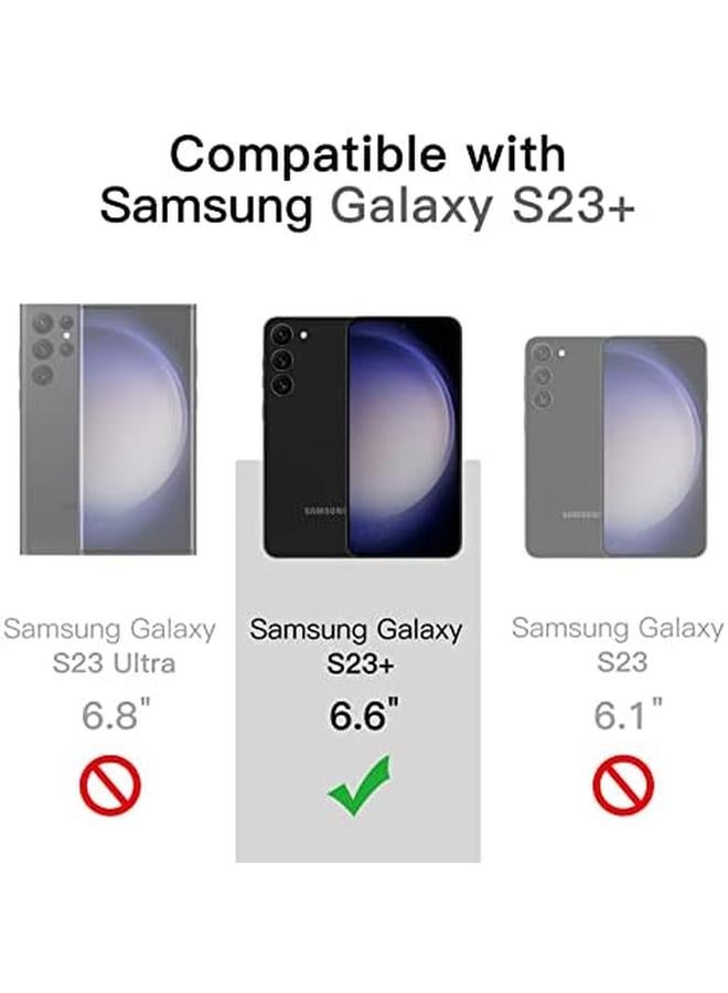 جي تيك جراب غير لامع لهاتف Samsung Galaxy S23 Plus S23 Plus مقاس 6.6 بوصة مع 2 واقي شاشة و2 واقي لعدسة الكاميرا، غطاء خلفي شفاف واقٍ للهاتف من الزجاج المقوى باللون الأسود - Image 3