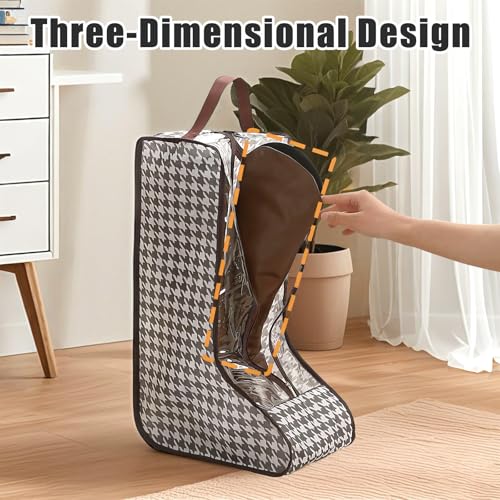 Suohheh 2 Pack Boot Storage Bag, Portable Dust Proof Boot Bags for Cowboy Boots, Shoe Cover Protector Bag for Boots Storage and Organizer Packing, Tall Boot Storage Carry Bag for Travel and Daily Use - Image 2