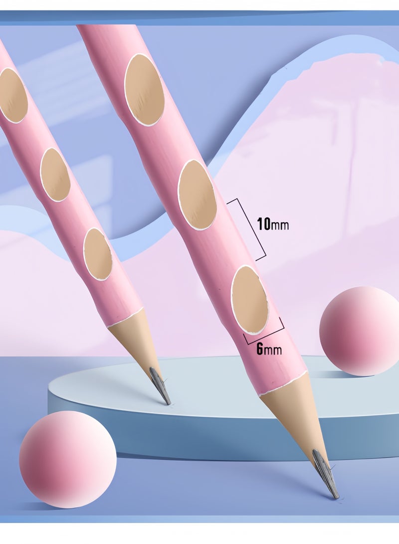 50pcs Pencil with Eraser Hole Pencil Correction Grip HB Triangle Grip Beginners HB Writing Pencil (Blue Cute Astronaut) - Image 3