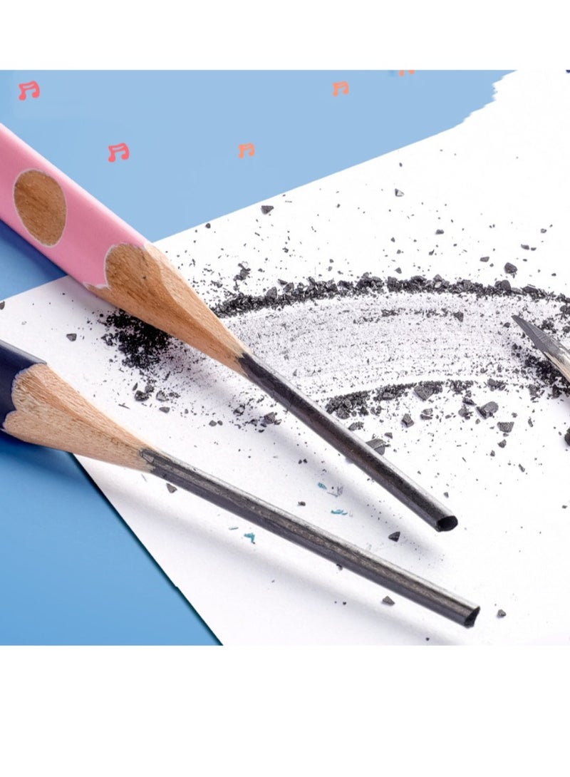 50pcs Pencil with Eraser Hole Pencil Correction Grip HB Triangle Grip Beginners HB Writing Pencil (Blue Cute Astronaut) - Image 5