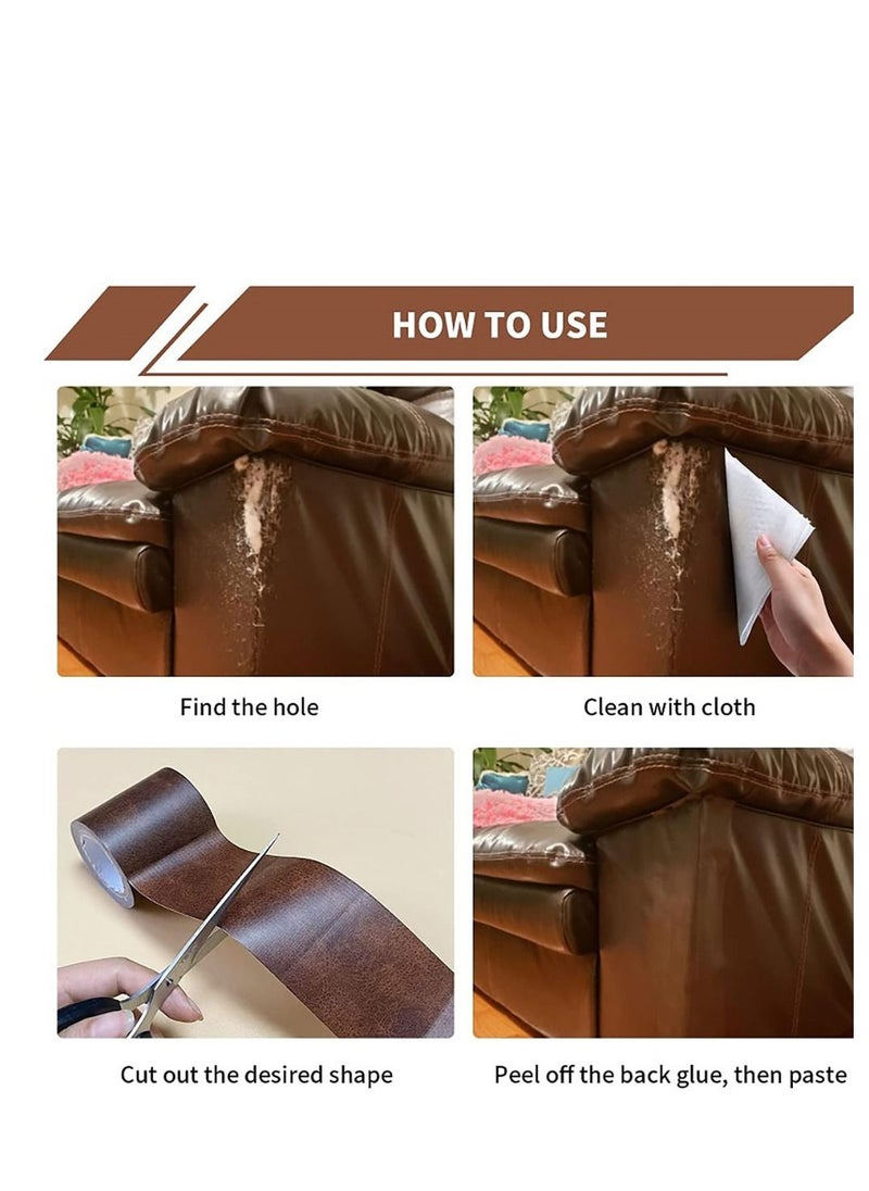 ماركة غير محددة - لفة إصلاح جلدية ذاتية اللصق للإصلاح باللون البني الداكن - Image 1