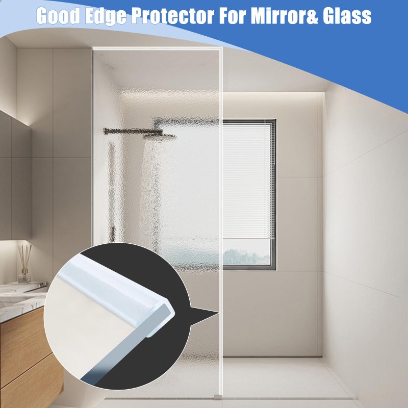 Protalwell Clear Rubber Edge Trim, Self-Adhesive Silicone Edge Trim, Edge Protector for Sheet Metal, Glasses or Flexi Glasses, Silicone Rubber Material, Transparent Color, Fit 1/4"(6mm), U Channel Edge Guard - Image 5