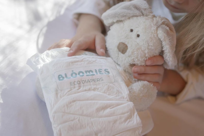 Bloomies Premium Baby Diapers Size 2,3,4, Counts 22,40,66,120, Wetness Indicator Eco-friendly and Hypoallergenic Ultra-soft Nappy Diaper Skin Friendly, Leakage Protection,100% Organic Natural Bamboo - Image 4