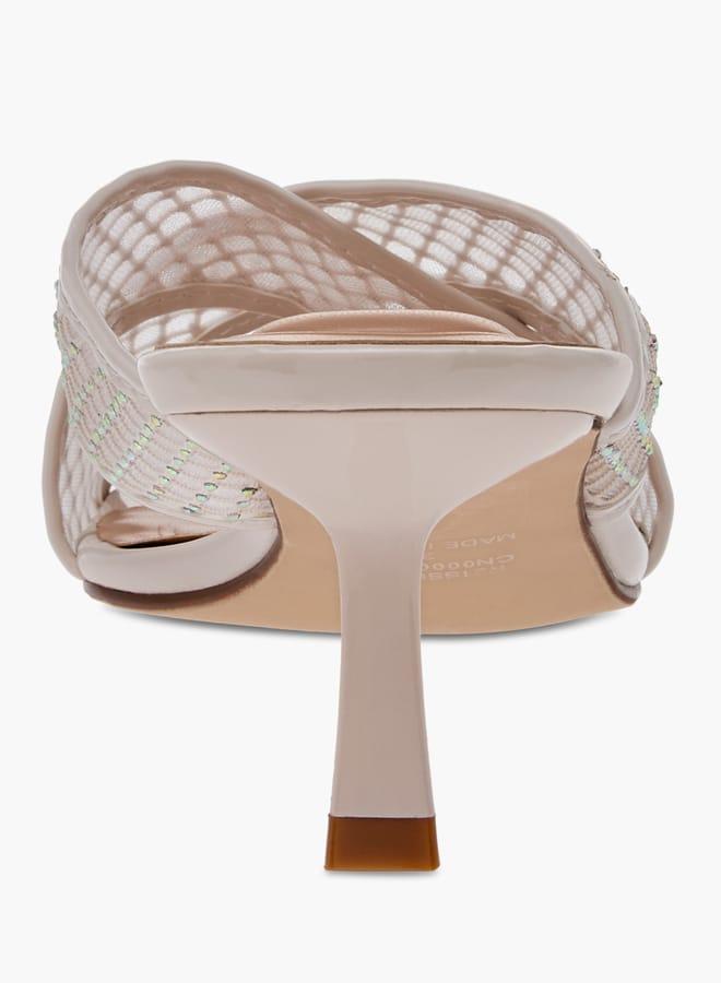 سيليست صنادل نسائية بكعب رفيع وحزام متقاطع مزين - Image 5