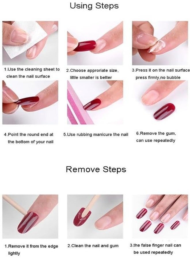 XVIA Press On Nails- Nails for Women Press on Nails Short, Glue On Nails Fake Nails Manicure Set with Glue Tab Sticker (12 Pcs / 1 Box)(2 PACK) - Image 3