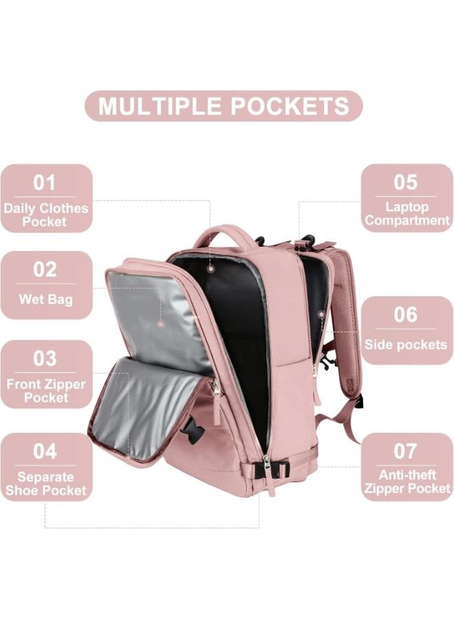 Travel Backpack For Men and Women Airline Approved Carry On Bag with Shoe Compartment, Holds 15.6" Laptop and USB Charging Port - Image 3