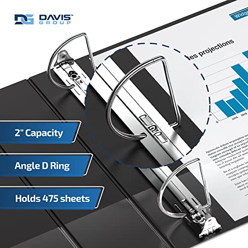 Davis Group Premium Economy 6-Pack 3-Ring Binders for School or Office, D-Ring Binders, 2 Inch, Black - Image 2