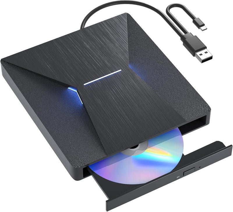 MthsTec USB 3.0 and Type-C External Bluray Drive, External Bluray CD DVD Burner and blu ray Player for pc, Blu Ray Disc Reader Compatible with Windows XP/7/8/10, Laptop, Desktop, MacOS for MacBook - Image 1