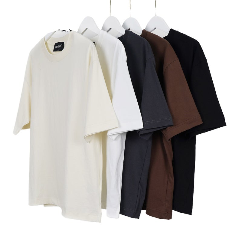 Short-Sleeved T-Shirt Men'S 2025 Spring And 260G Heavy Loose Shoulder T-Shirt Hong Kong Fashion Brand Shoulder T-Shirt - Image 2