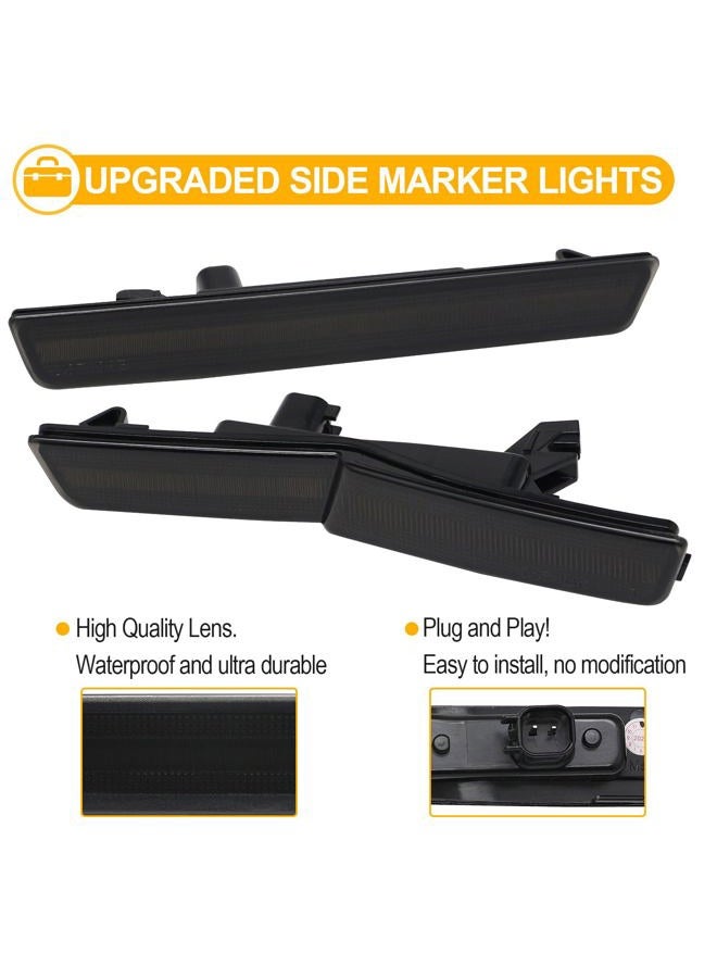 R&F Auto 4PCS White LED Side Marker Lights Replacement for Challenger SRT Hellcat 2018-2023, R/T Scat Pack Widebody, Redeye Super Stock Jailbreak Demon, 2pcs Front And 2PCS Rear Side Fender Lamps - Image 2