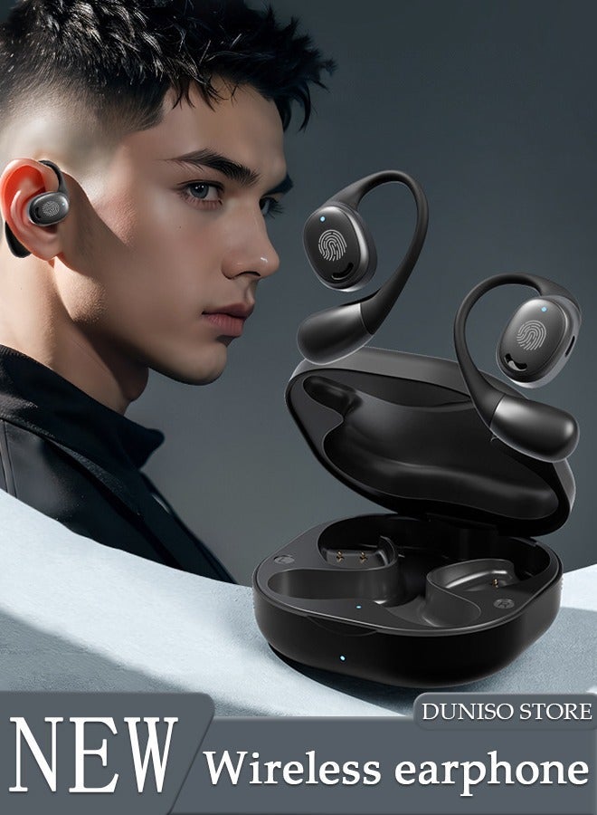DUNISO Wireless Earbuds Bluetooth Ear Clip Wireless Charging Case Sports Ear buds with Earhook Premium Deep Bass Waterproof Over-Ear Earphones for TV Phone Laptop - Image 1